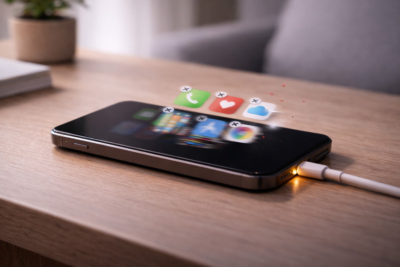 Smartphone showing app deletion to improve performance