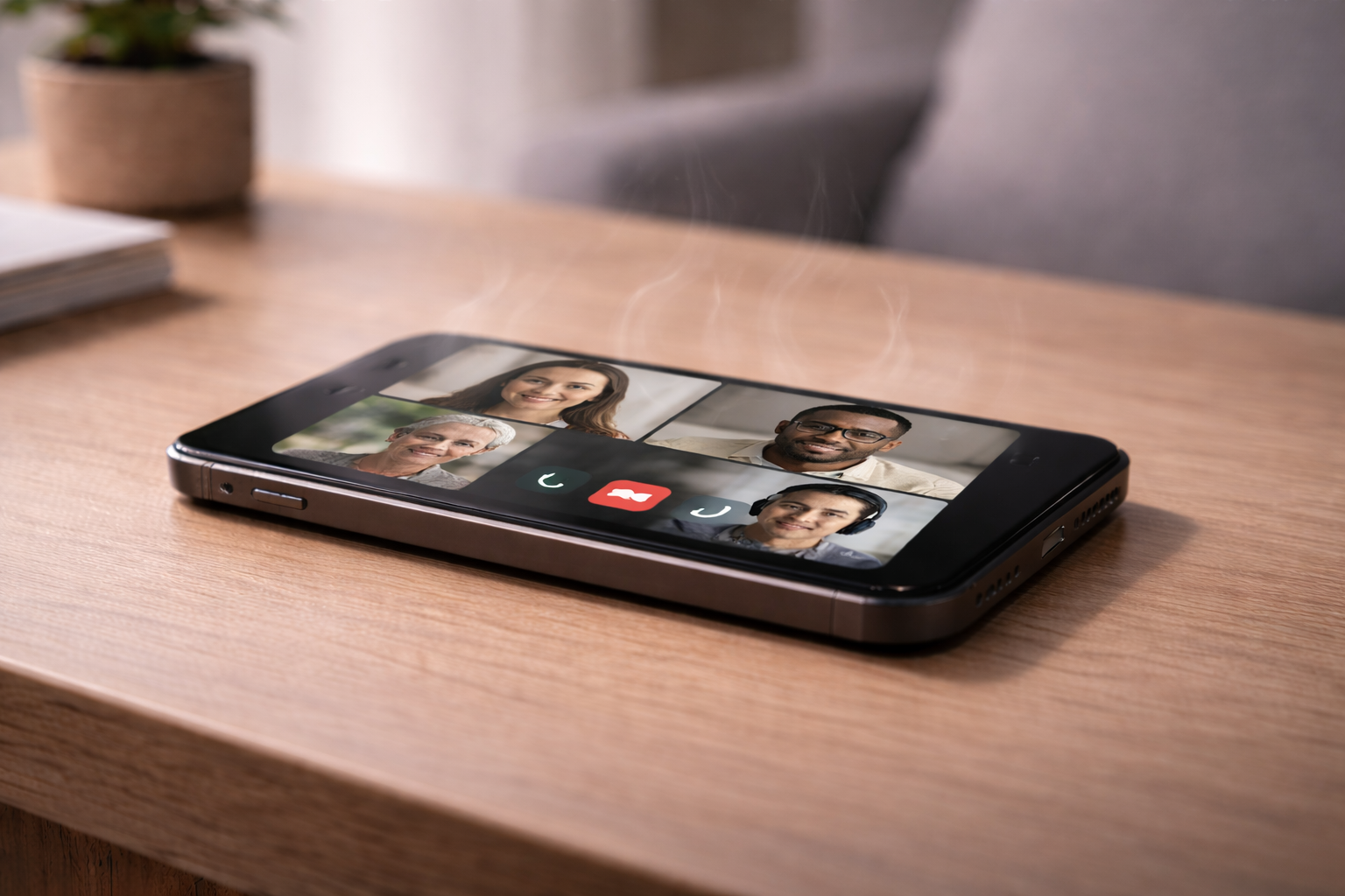 Smartphone heating up while running a video call