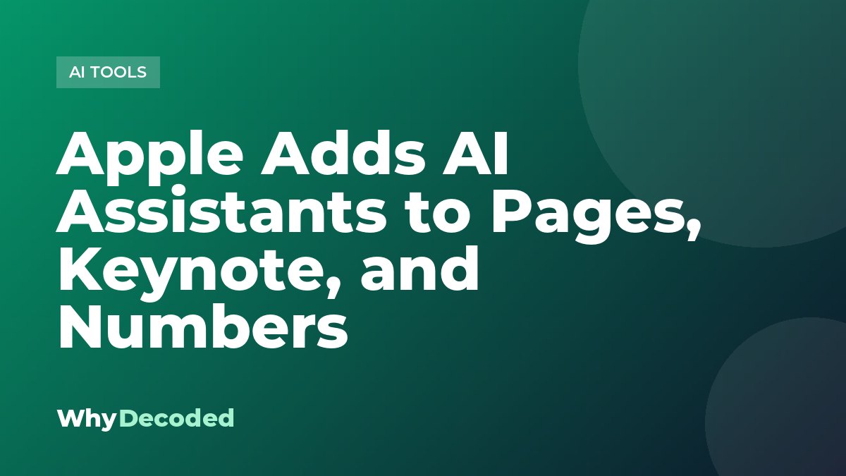 Apple Adds AI Assistants to Pages, Keynote, and Numbers