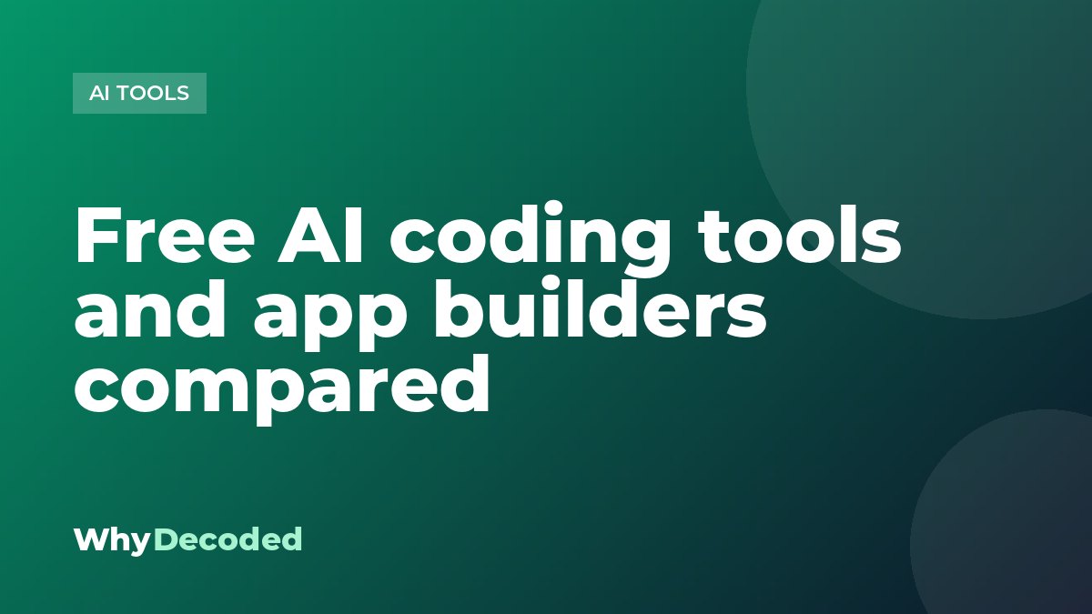 Free AI coding tools and app builders compared