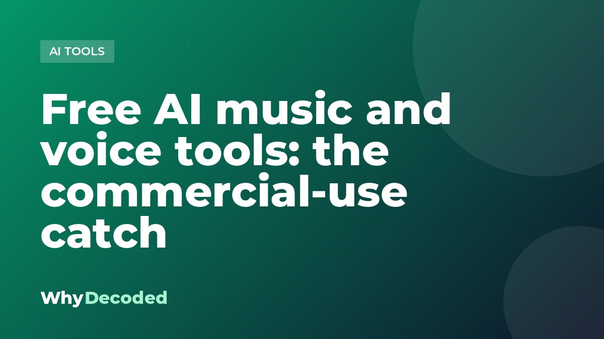 Free AI music and voice tools: the commercial-use catch